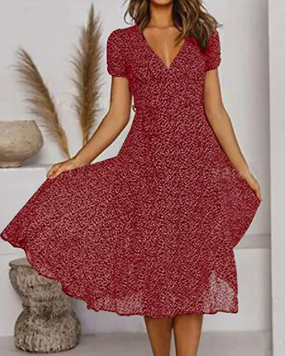 Beautiful Flower V Neck Evening Dress