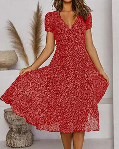 Beautiful Flower V Neck Evening Dress