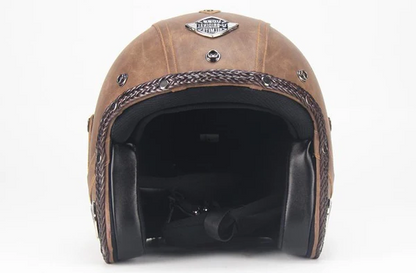 Classic Open Face Motorbike Helmet With Visor Mask