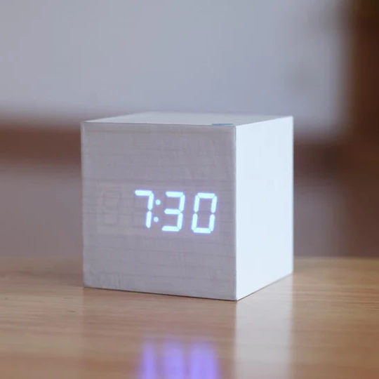 Rustic Wood LED Digital Alarm Clock
