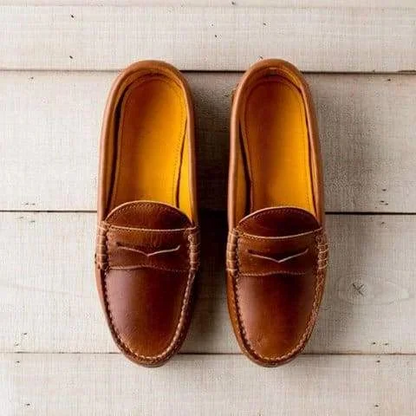 Classic Comfortable Low Heel Slip On Loafers