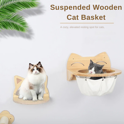 Natural Wood Cat Hanging Bed - Befez