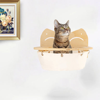 Natural Wood Cat Hanging Bed