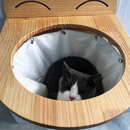 Natural Wood Cat Hanging Bed