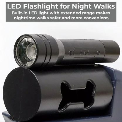 Adjustable Double Dog Leash with LED Light & Poop Bag Clip