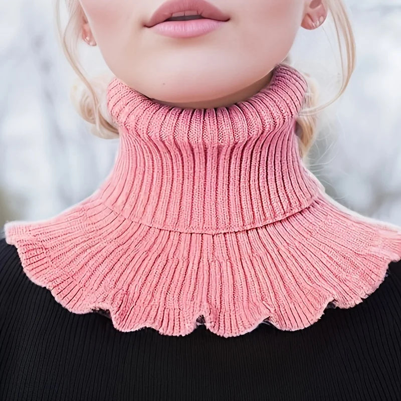 Soft Women's Cable Knit Turtleneck Scarf
