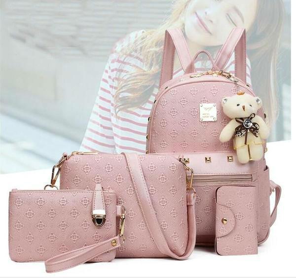 Stylish Ladies Bear Pattern Handbag Set - Befez