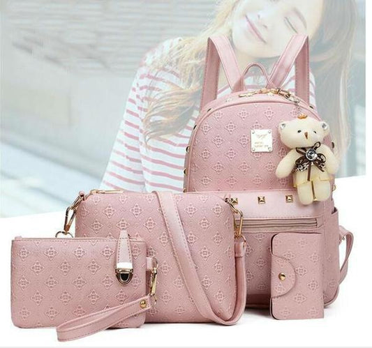 Stylish Ladies Bear Pattern Handbag Set - Befez