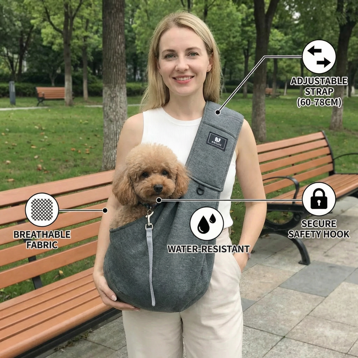 Comfortable Pet Sling Backpack - Lightweight & Water-Resistant