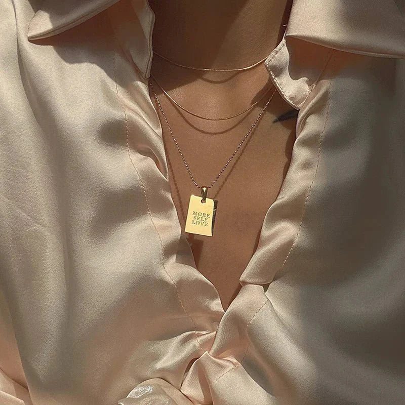 Uplifting Quote Engraved Pendant Necklace