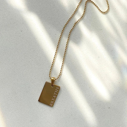 Uplifting Quote Engraved Pendant Necklace - Befez