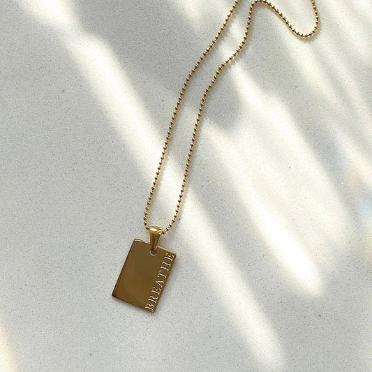 Uplifting Quote Engraved Pendant Necklace - Befez