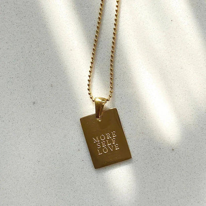 Uplifting Quote Engraved Pendant Necklace