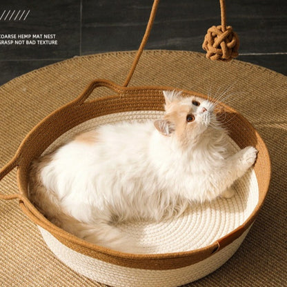 Cozy Natural Fiber Cat Bed Cushion