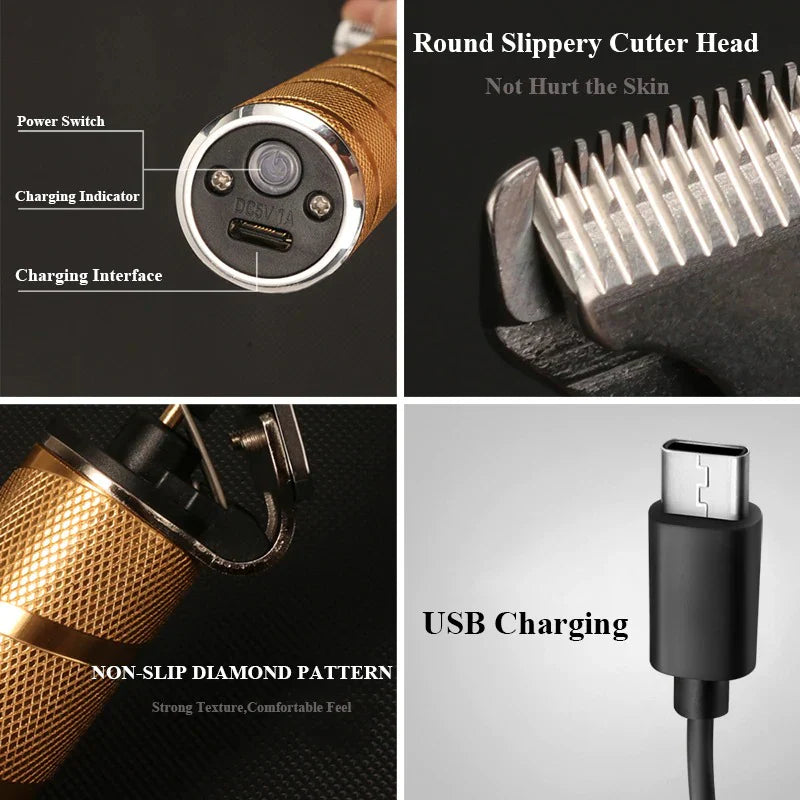 Premium Mens Grooming Clippers Gold Kit