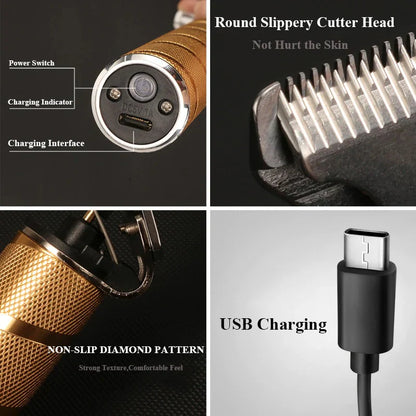Premium Mens Grooming Clippers Gold Kit