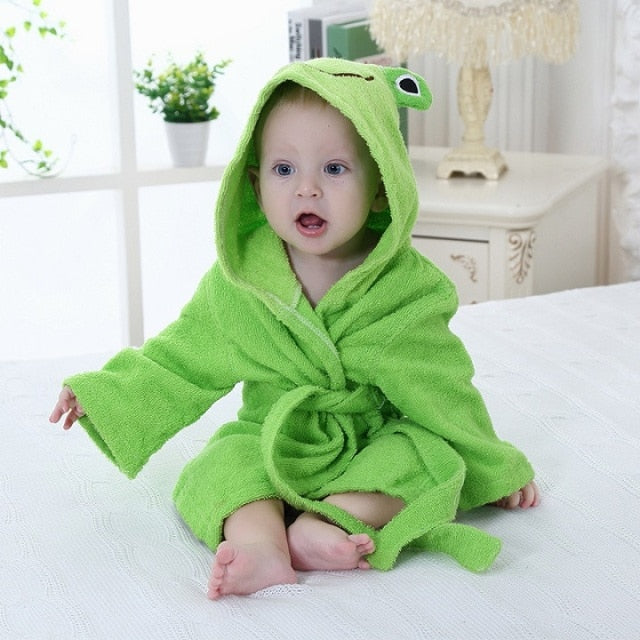 Adorable Plush Baby Robe with Fun Animal Print