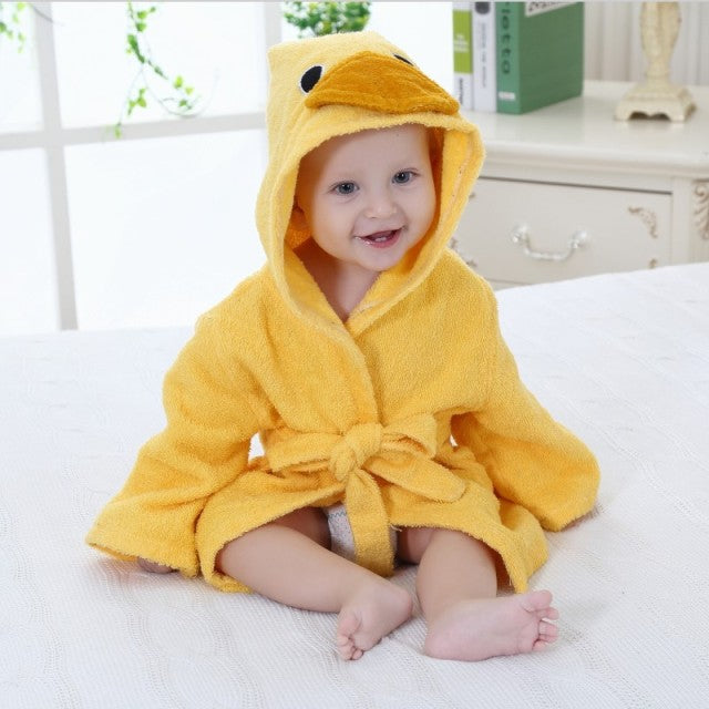 Adorable Plush Baby Robe with Fun Animal Print