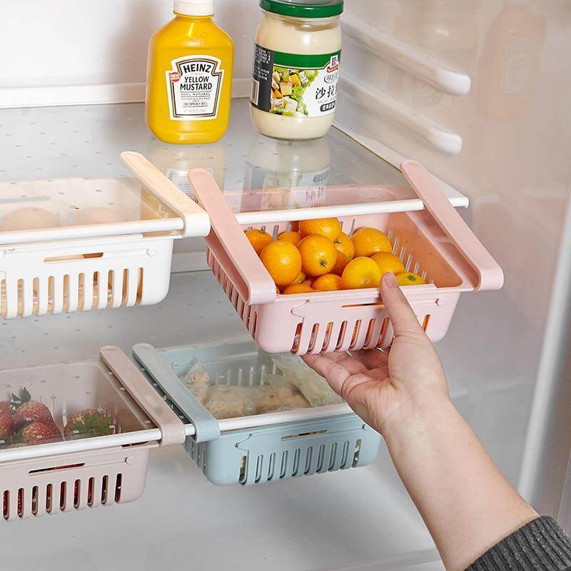 Space Saving Adjustable Refrigerator Storage Bin