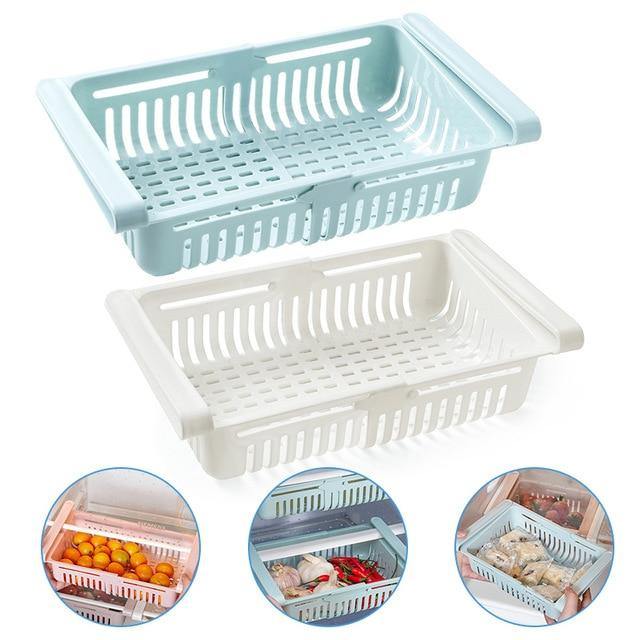 Space Saving Adjustable Refrigerator Storage Bin