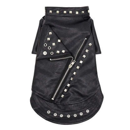 Stylish Faux Leather Dog Coat