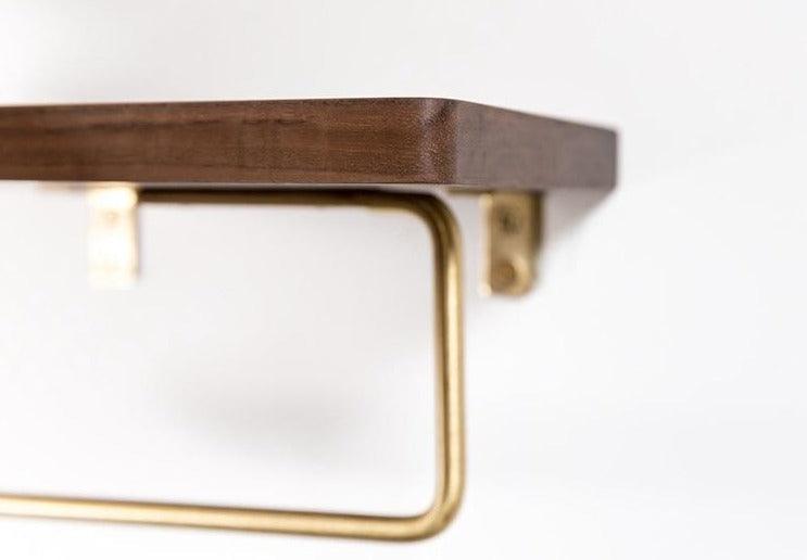 Wooden Bathroom Toilet Paper Holder with Extra Storage