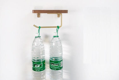 Wooden Bathroom Toilet Paper Holder with Extra Storage