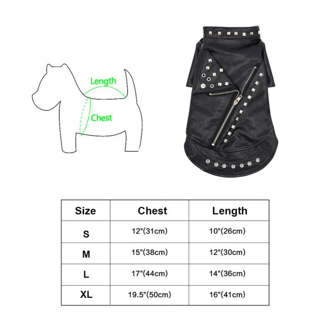 Stylish Faux Leather Dog Coat