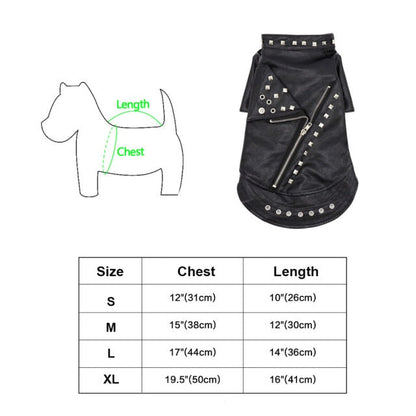 Stylish Faux Leather Dog Coat