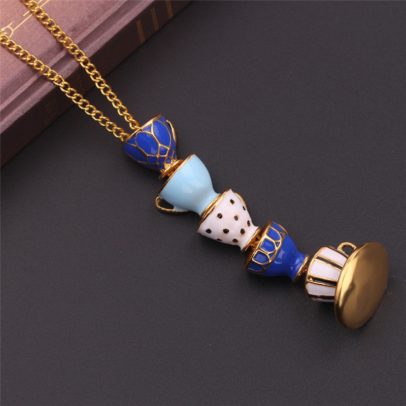 Unique Tea Cup Pendant Necklace