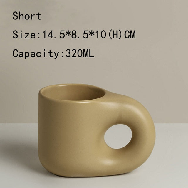 Elegant White Ceramic Coffee Mug - Befez