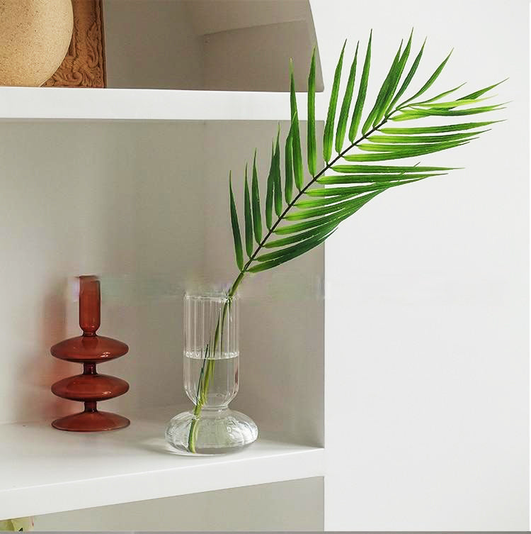 Clear Stripe Decorative Glass Vase
