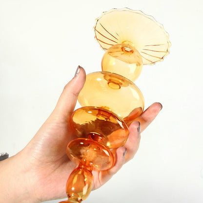 Stylish Orange Glass Candle Holder