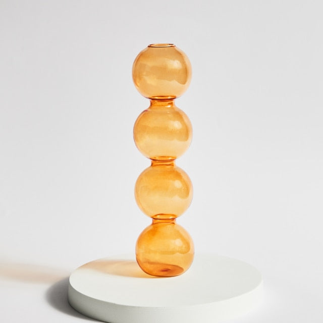 Stylish Orange Glass Candle Holder