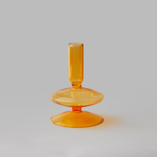 Stylish Orange Glass Candle Holder