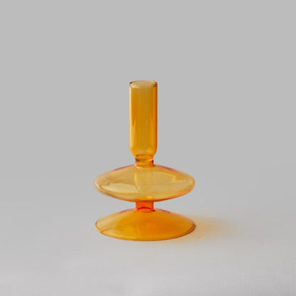 Stylish Orange Glass Candle Holder