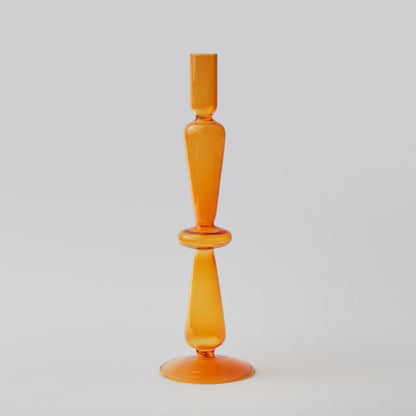 Stylish Orange Glass Candle Holder