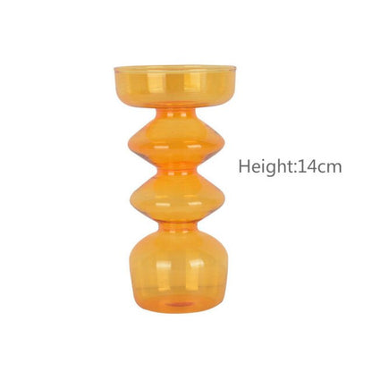 Stylish Orange Glass Candle Holder
