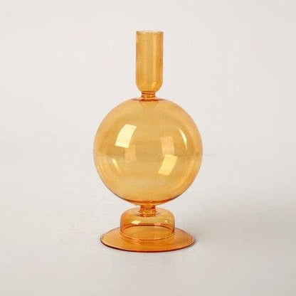 Stylish Orange Glass Candle Holder