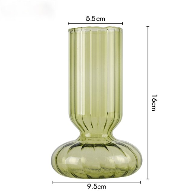 Clear Stripe Decorative Glass Vase