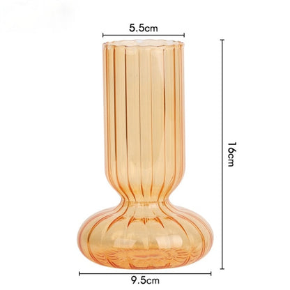 Clear Stripe Decorative Glass Vase