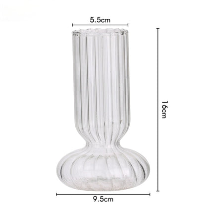 Clear Stripe Decorative Glass Vase