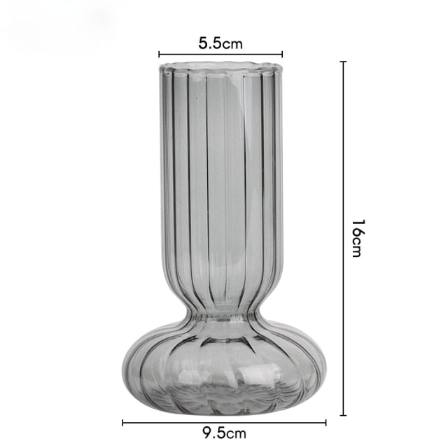 Clear Stripe Decorative Glass Vase