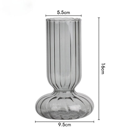 Clear Stripe Decorative Glass Vase