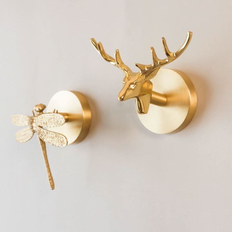 Stylish Animal Wall Hook Rack with Gold Finish