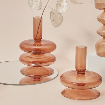 Stylish Wooden Candle Holder Brown - Befez