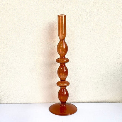 Stylish Wooden Candle Holder Brown
