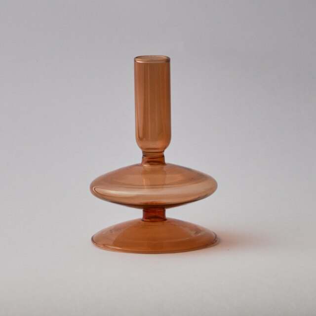 Stylish Wooden Candle Holder Brown