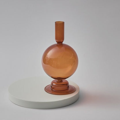 Stylish Wooden Candle Holder Brown