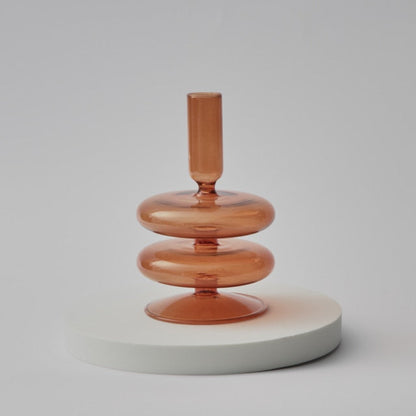Stylish Wooden Candle Holder Brown
